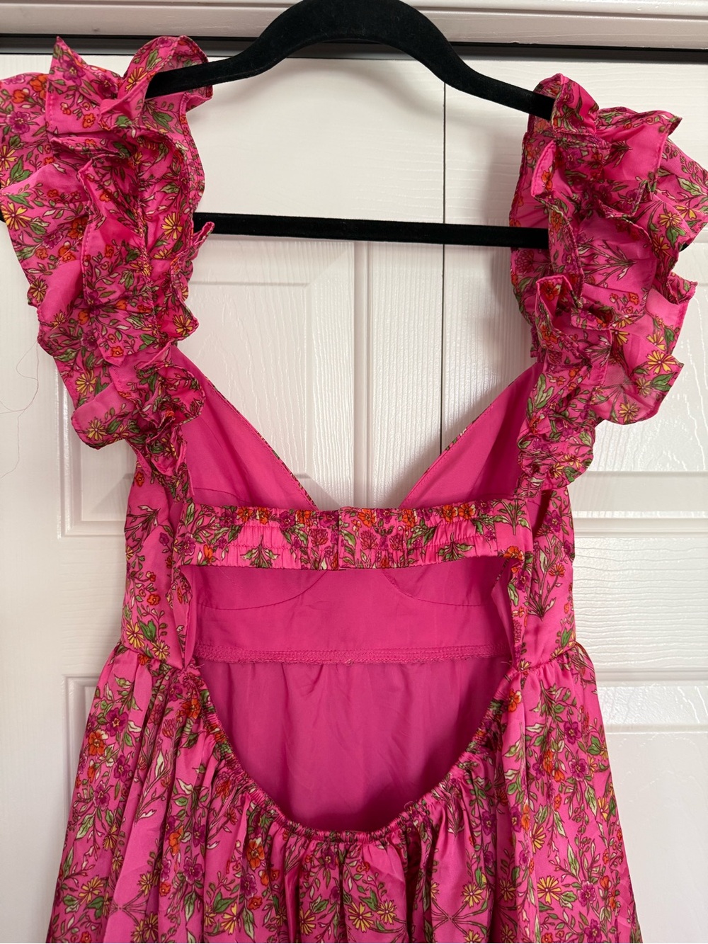 Karlie Pink Floral Ruffle Strap Tiered Maxi Dress Romantic Coquette - Picture 7 of 12
